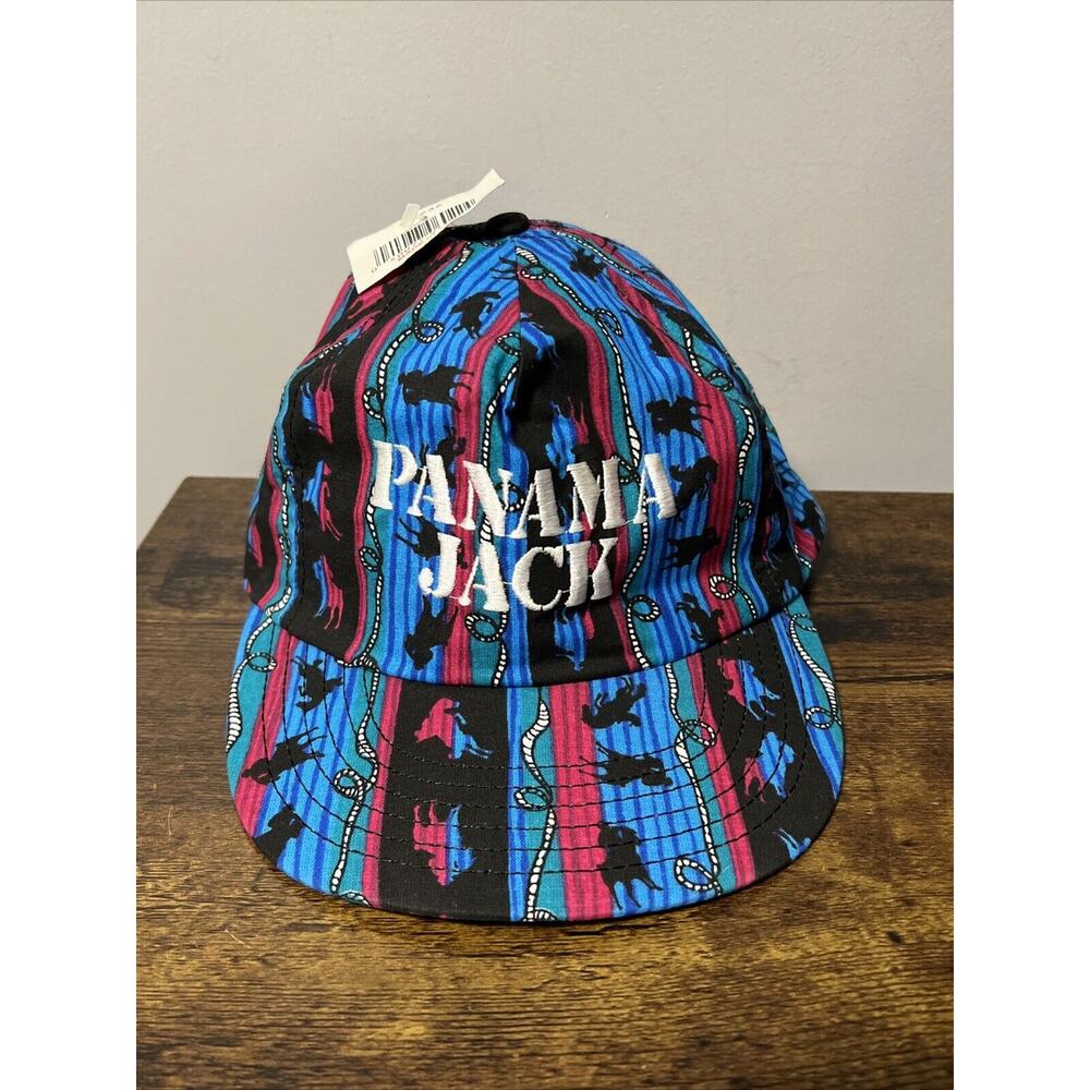 VTG 90s Panama Jack‎ Adjustable Hat WESTERN COWBOY Made in USA, NEW NOS Colorful